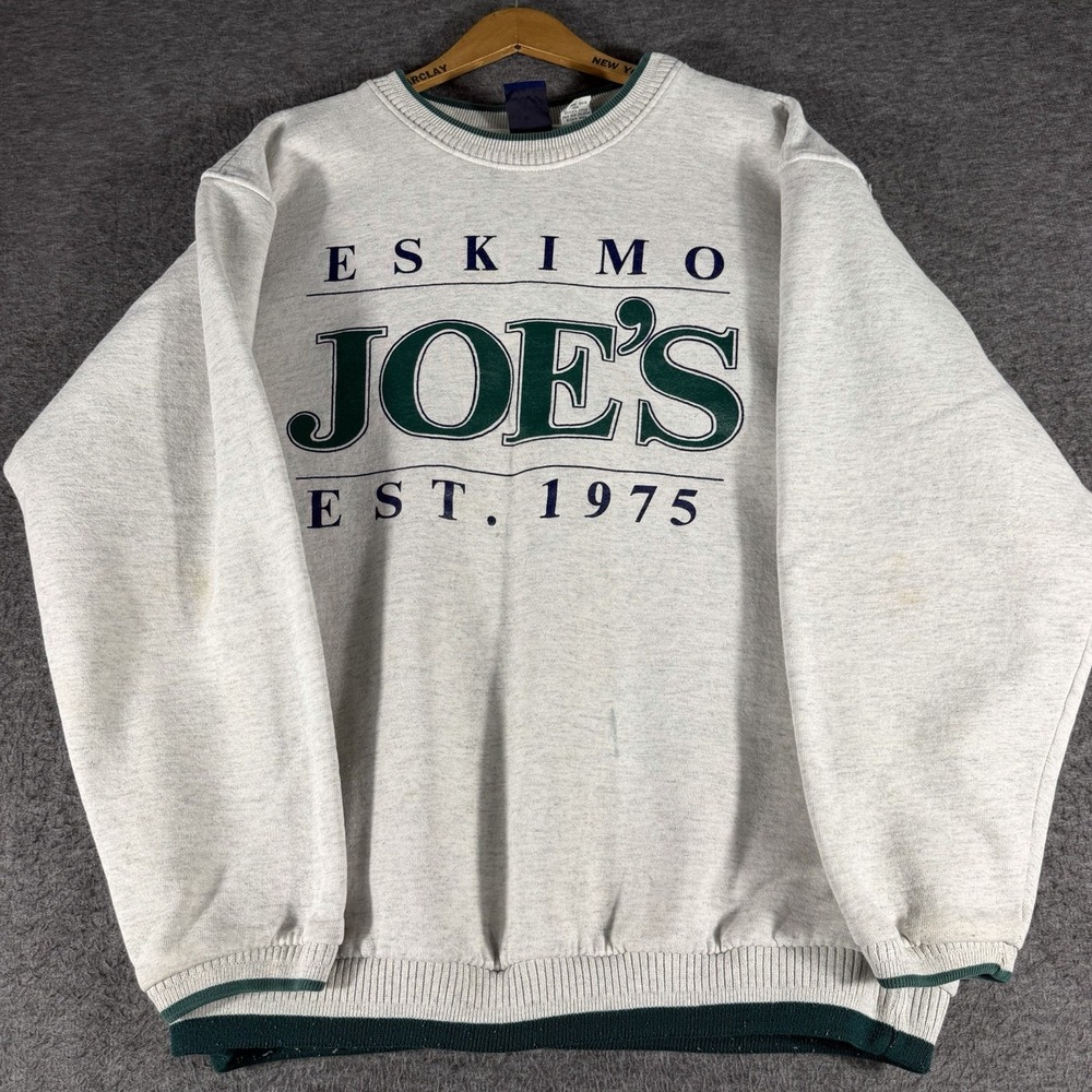Vintage Eskimo Joes Stillwater OK Crewneck Sweatshirt Grey Size XL Mens